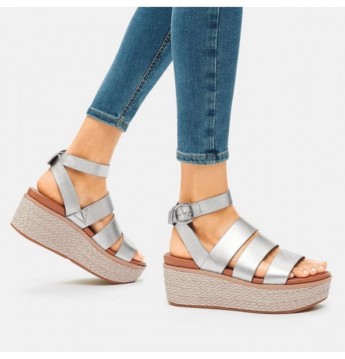 Sandal Wedge Kulit Eloise Espadrille