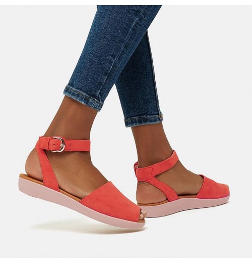 Sandal Tali Belakang Cova Suede Peep-Toe