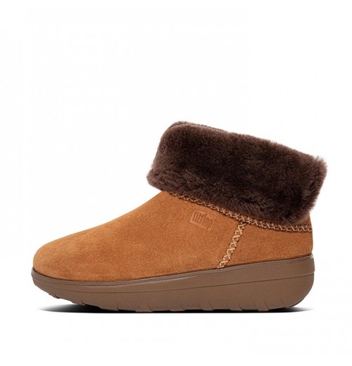 Sepatu Bot Musim Dingin Suede Berjajar Mukluk Shorty Shearling