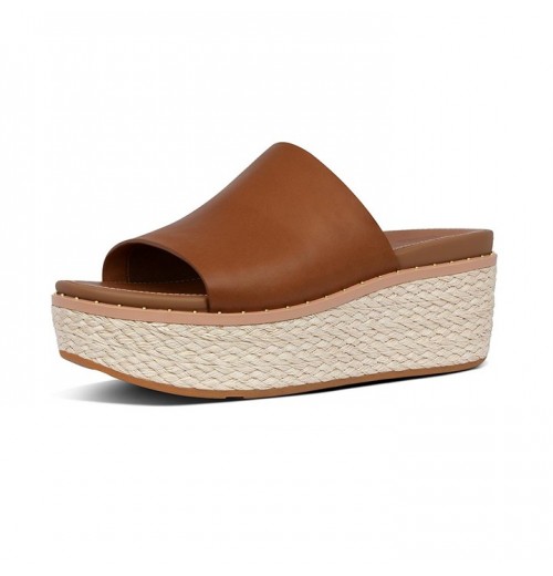 Sandal Wedges Slide Wedge Kulit Eloise Espadrille